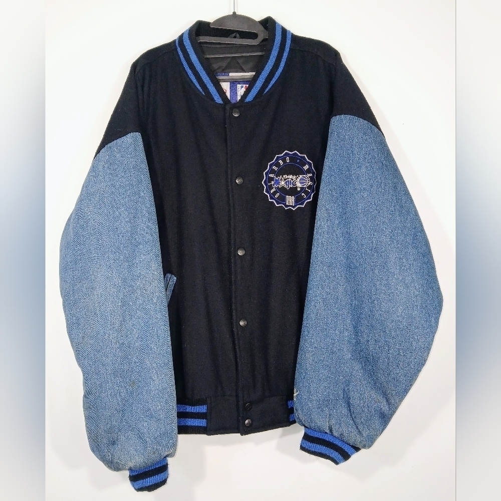 VINTAGE LOGO ATHLETIC ORLANDO MAGIC NBA VARSITY JACKET.